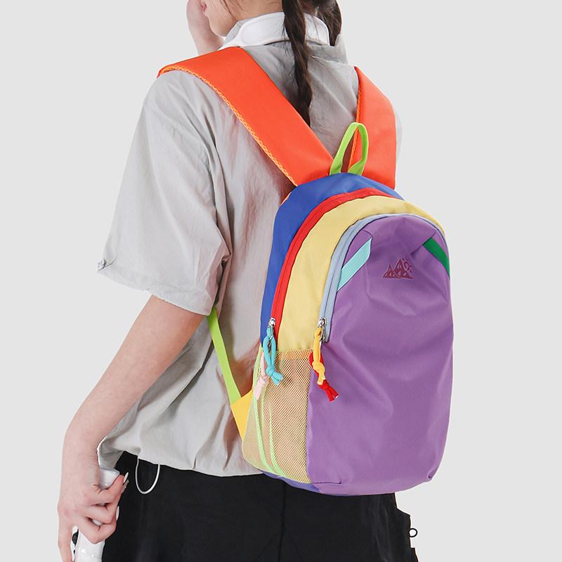 Schoolbag Outdoor Dopamine Sports Backpack Women's 1011 New Contrast Color Versatile Travel Bag Trend Brand Lightweight Mountaineering Backpack