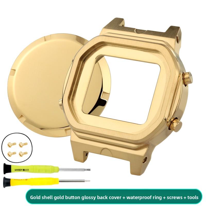 Kit Mod DW5600 Per Casio DW-5600 Guscio Interno Metallico Coperchio Posteriore Vite Anello Impermeabile Lunetta Movimento Acciaio Inossidabile Parti di Ricambio