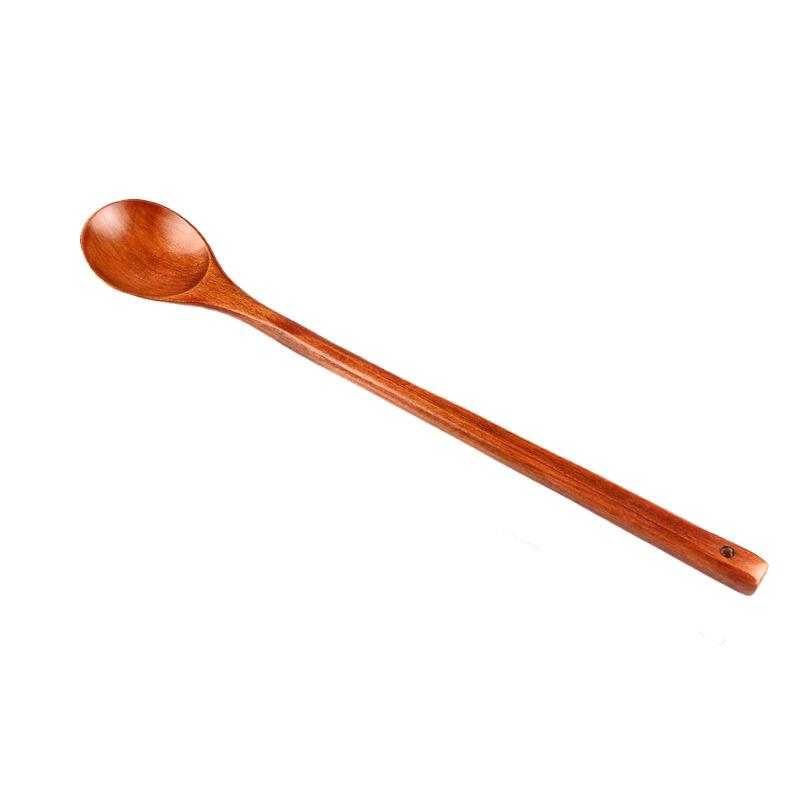 Long Wooden Spoons Natural Coffee Stirring Rod Tea Dessert Spoon Handle Round for Soup Tableware Kitchen Supplies