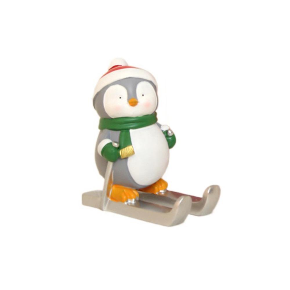 Christmas Style Santa Claus Phone Holder Snowman/Penguin/Elk Cartoon Phone Stand Resin Simulation Phone Support Christmas Day