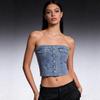 European and American Style Sexy Denim Tube Top for Women