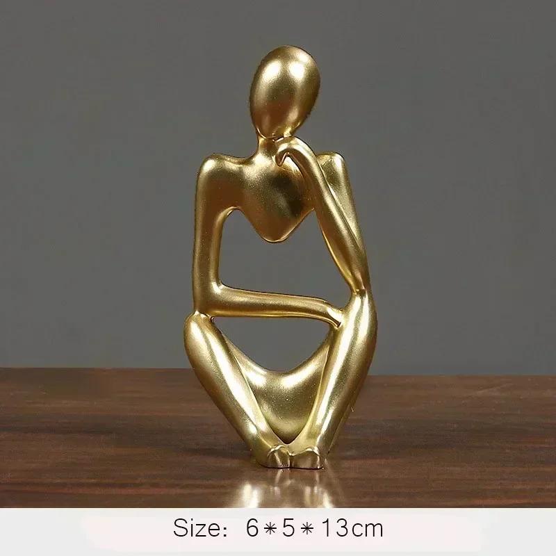 Nordic Thinker Statue Resin Abstract Figurines Figure Statues Handmade Art Crafts Home Decor Maison Desk Living Room Ornaments