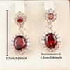 Gorgeous Gold Color Red Oval Zircon Drop Earrings for Women Daily Wear and Party