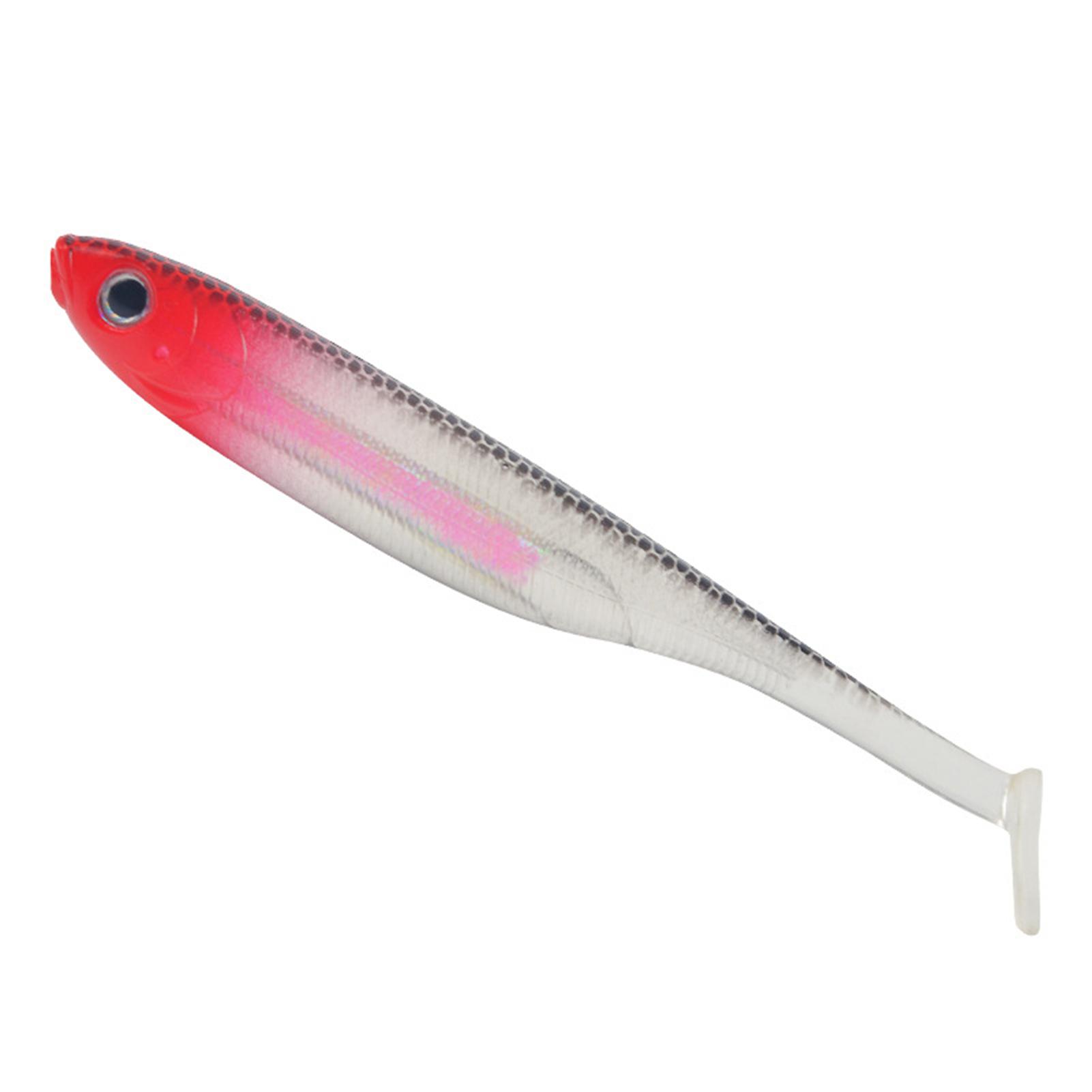 Soft Plastic Fishing Lures High Simulation Color Practical Swimbait Lure Suitable for Bass Trout Redfish 1 Red Head And Black Back 5.6g
