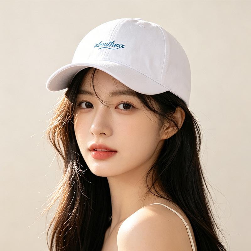 Fashion Hat Large head circumference Letter embroidery Baseball cap Autumn and winter Wide brim Show face Small sun hat Men's and women's peaked caps