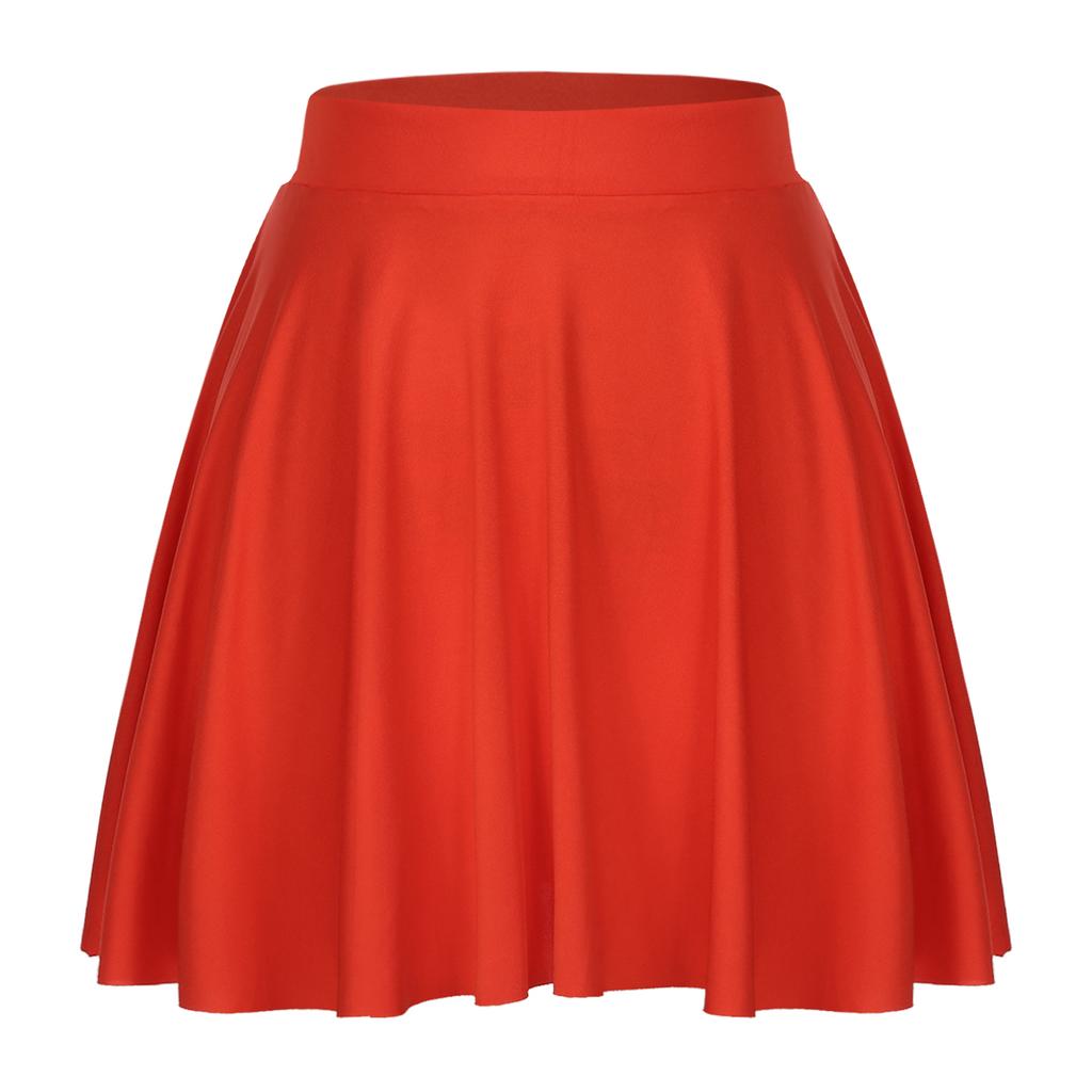 Falda de Color Sólido con Volantes para Mujer: Falda Acampanada Casual con Cintura Elástica para Ropa de Estar en Casa Ropa Deportiva