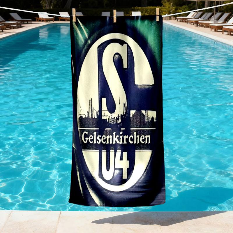 FC Schalke 04 Print Beach Towel Design, Soft, Lightweight. for Home Bathroom, Spa, Pool, Yoga, Surfing, Camping, Gift for Family, Friend