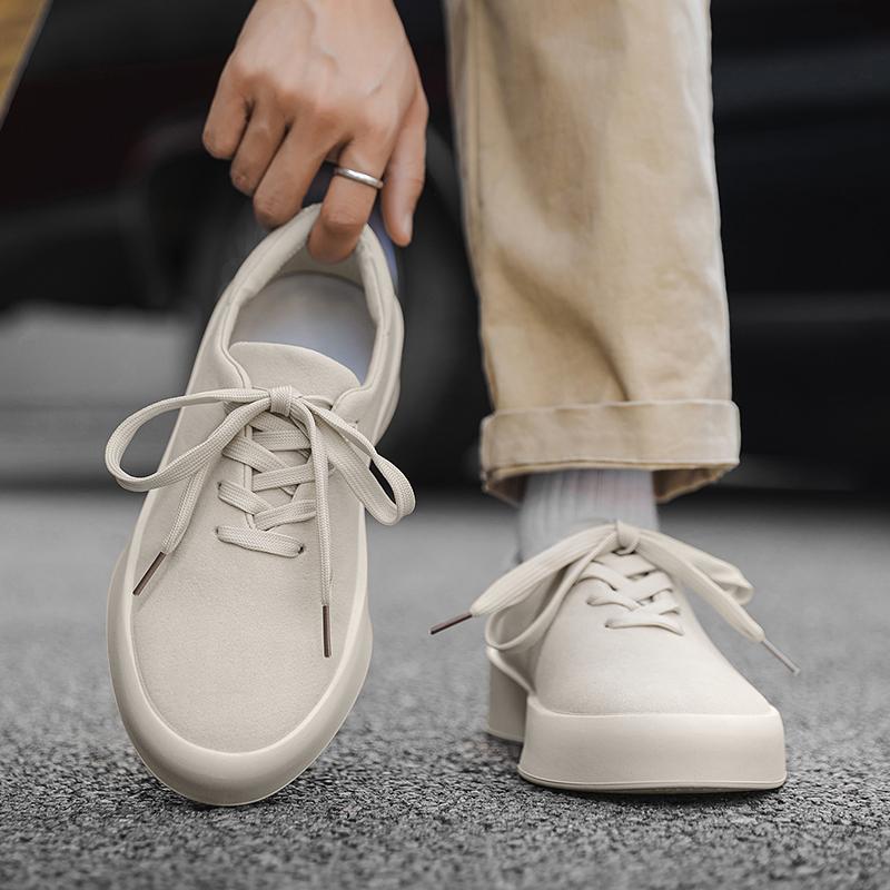 New Korean Suede Men's Sneakers Casual Soft Comfort Breathable Non Slip Fashion Holiday Gifts Preppy All Season Walking Training