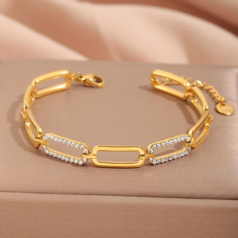 Popular bracelet, titanium steel does not fade, love zircon bracelet, high-end female light luxury niche bracelet, bracelet.