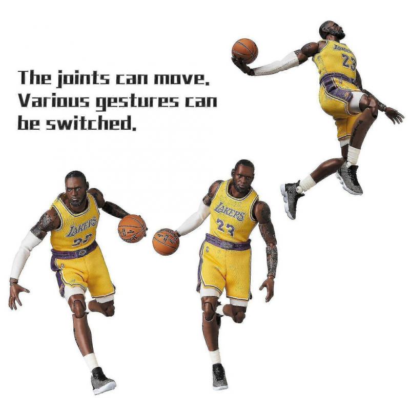 Nba Lakers No.23 Lebron James Action Figure Toy Statue for Collect Gift