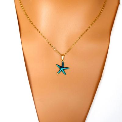 Collana di Natale Stella Marina Verde in Acciaio Inossidabile