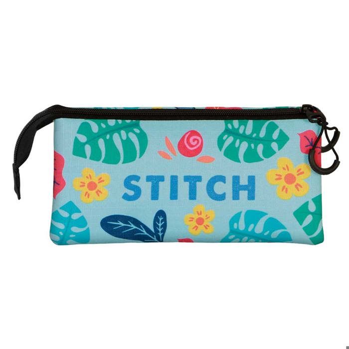 Triple Pencil Case - Disney Lilo and Stitch Guitar - Green - One Size