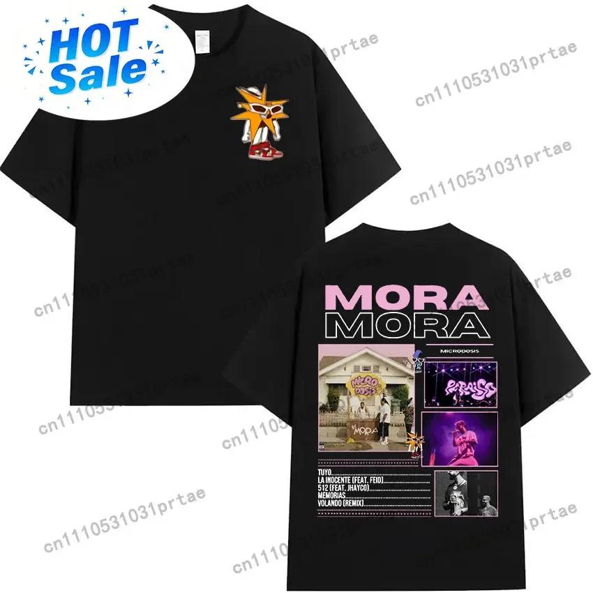 Rapper Mora Microdosis Tour Album 2025 Graphic T Shirt Unisex Hip Hop Fashion Vintage Cotton Short Sleeve Tshirt Unisex Streetwear