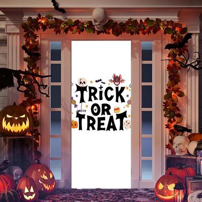 Four-Sided Halloween Blanket Fabric Door Cover for Party Decoration