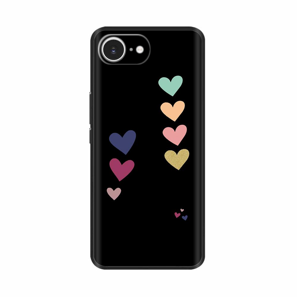 Soft TPU Black Silicon Phone Case For iPhone 16E iPhone16E SE 2025 SE4 5G Painted Shockproof Shell Cover Cases Bumper Funda Capa