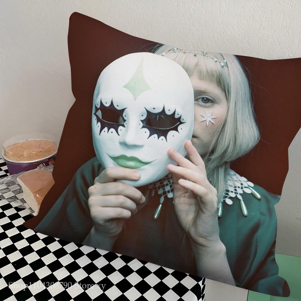 Aurora Aksnes Singer Pillow Case Square Pillow Bedroom Sofa Leisure Comfort Cushion Car Living Room Home Decoration