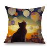Gold Yellow Lovely Cat Kitten Oil Painting Modern Art Home Decoration Sofa Throw Pillow Case Cotton Linen Square Cushion Cover