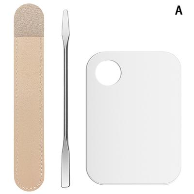 2Pcs Acrylic Palette Spatula Rod Gel Foundation Eye Shadow Mixing Cream Pigment Stainless Cosmetic Makeup Nail Art Manicure Tool
