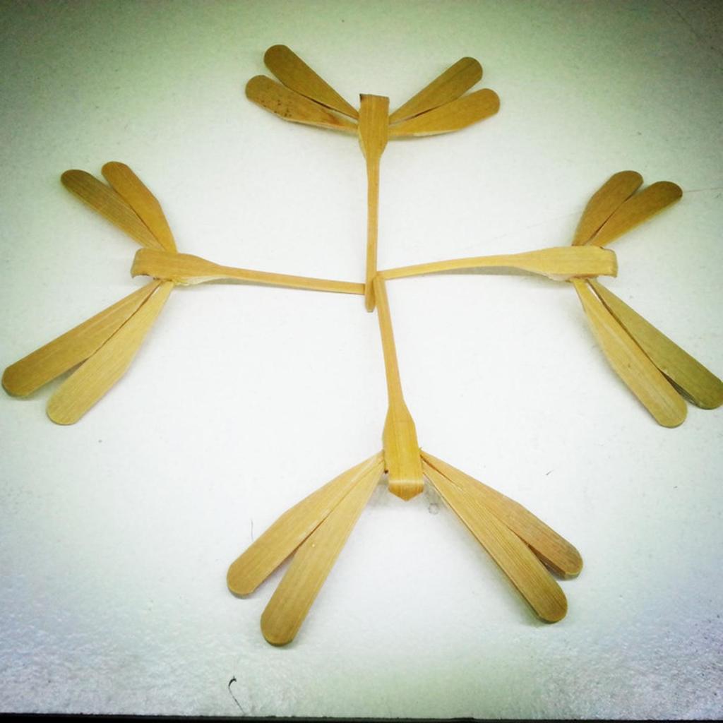 Bamboo Dragonfly Toy DIY Flying Helicopter Hand Rub Propeller Educational Outdoor Desk Ornament