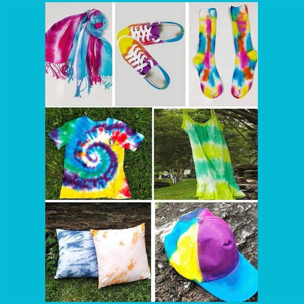 Tie-dye DIY Kit with Rubber Bands Gloves Safe Non-toxic Shirt Fabric DIY Fashion Dye Handmade Kit Clothing Graffiti Dye Supplies