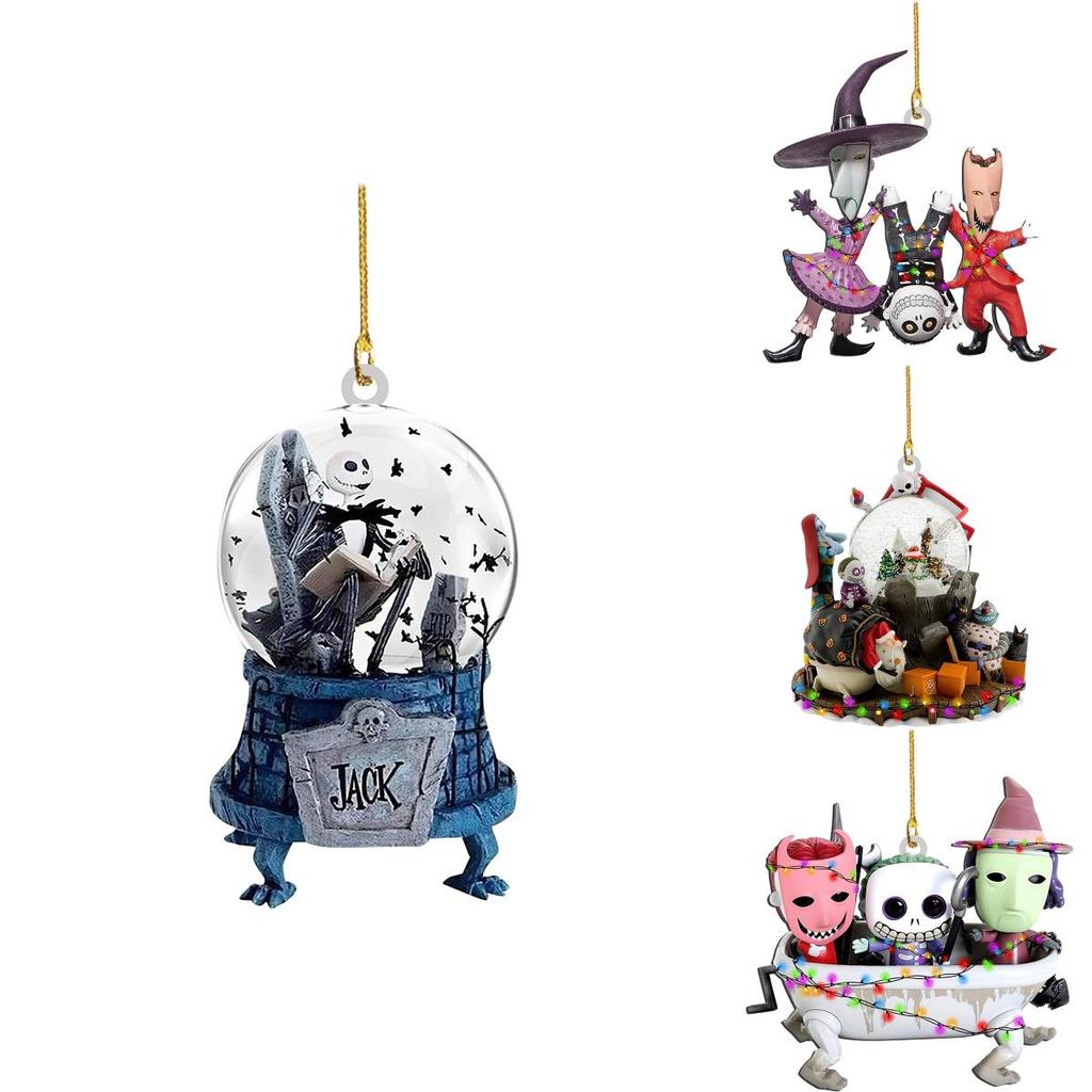 Nightmare Before Christmas Jack Sally Xmas Tree Acrylic Pendant Decoration