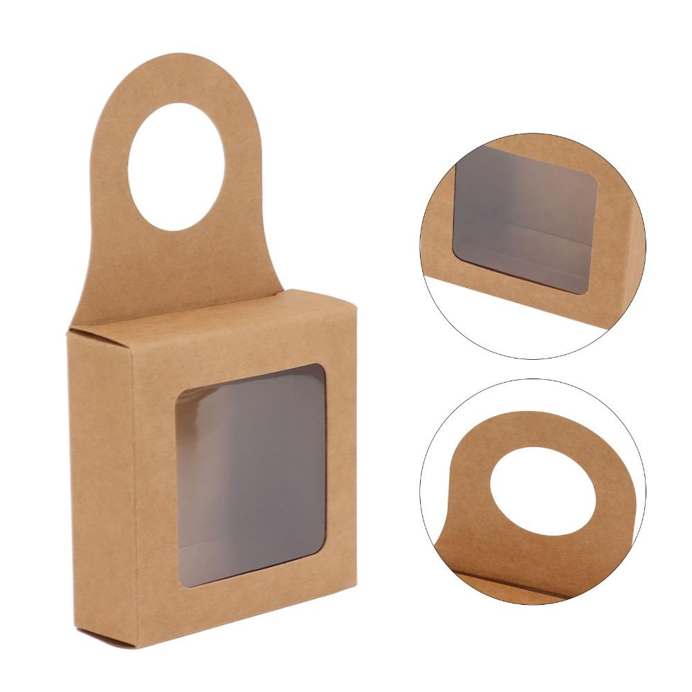 25PCS Hanging Hook Gift Box Kraft Paper Favor Box Hanging Wine Bottle Box  Party Favor