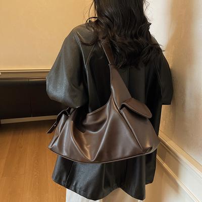 Сумка-тоут великої місткості, м'яка шкіряна сумка-пельмень для повсякденних поїздок на роботу, одноплечова сумка-кросбоді