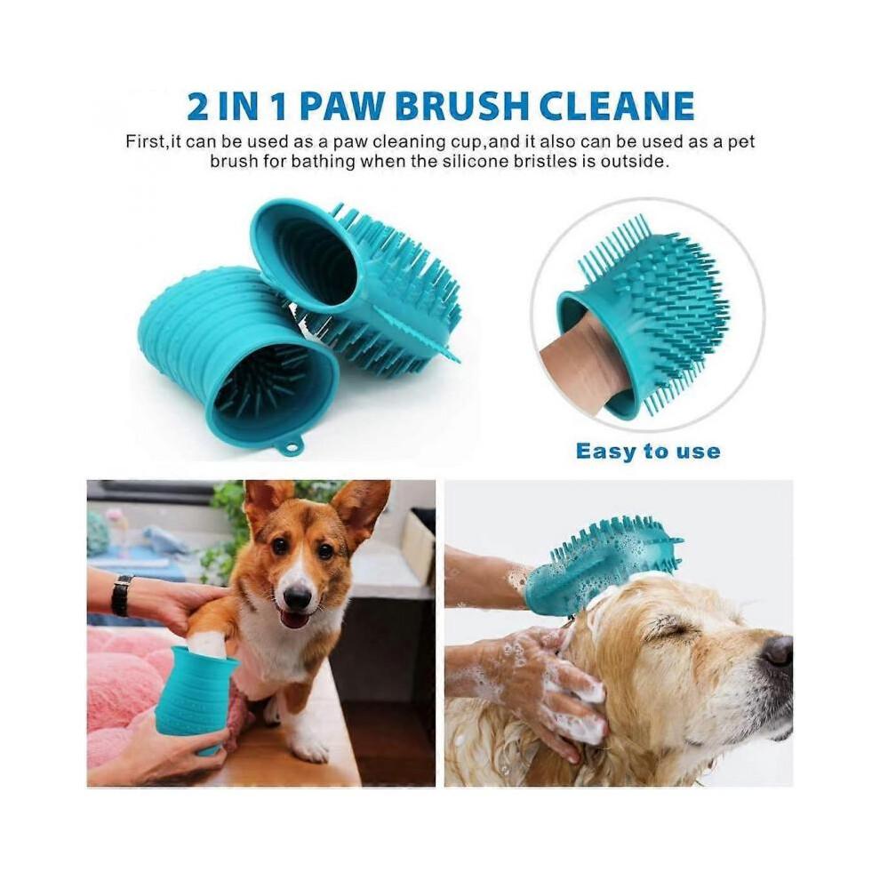 Dog Paw Cleaner, Portable Dog Cleaning Brush, Pet Paw Cleaner with Towel