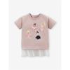 Girls' Pure Cotton Mid-Length Short-Sleeved T-Shirt Dress, New Summer Thin Children's Pink Stylish Round-Neck Top 8