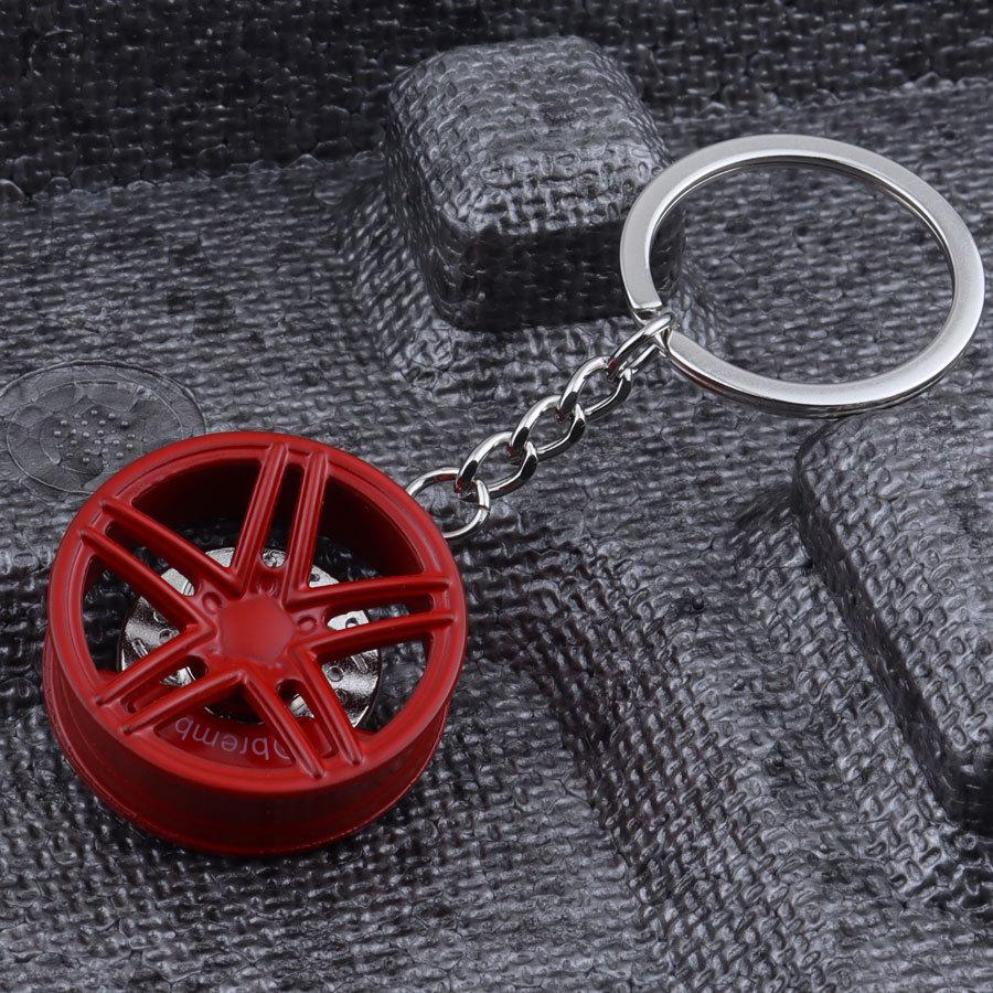 

Creative Metal Rotating Brake Keychain with Silent Bearing Wheel Pendant