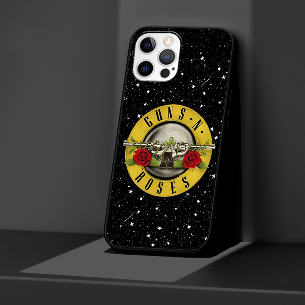 

Чохол Guns N Roses для iPhone 14 11 13 Pro Max 12 Mini XR 7 8 Plus SE 2020 XS 6 6S + 5 5S Coque Black М яка сумка для мобільного телефону iPhone 6(6s)