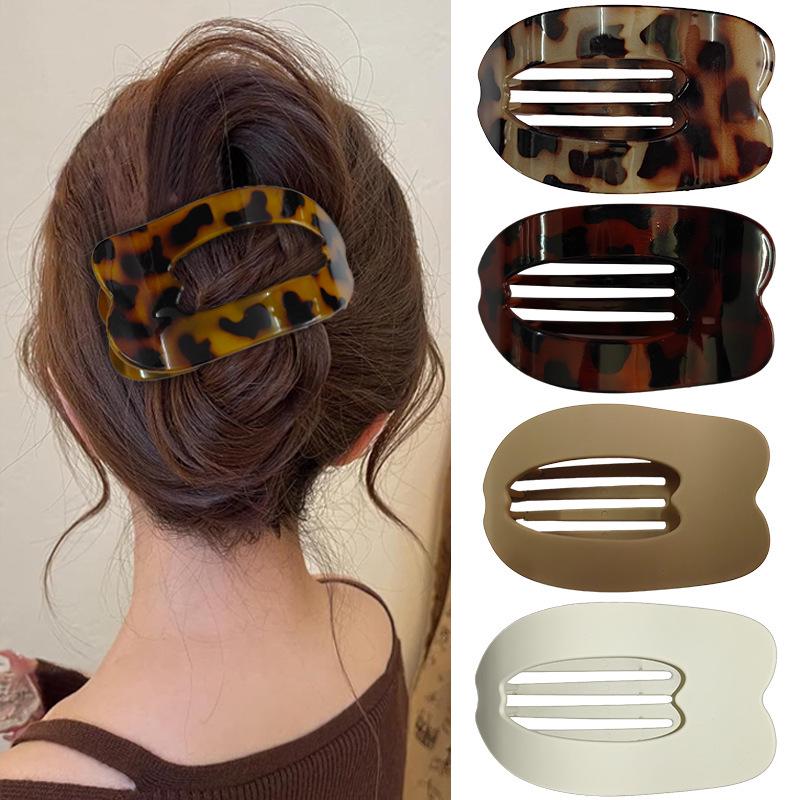 Curved Oval Updo Hair Claw - Temperament Shark Clip