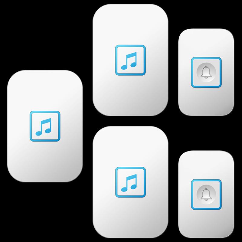 Wireless Doorbell with Three Receivers and Smart Electronic Music Chimes for Home белый