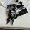 New Style Glossy Silver Silk Triangular Binder Personality Closed Toe Headscarf Metallic Silk Scarf Sweet and Spicy Cool Girl