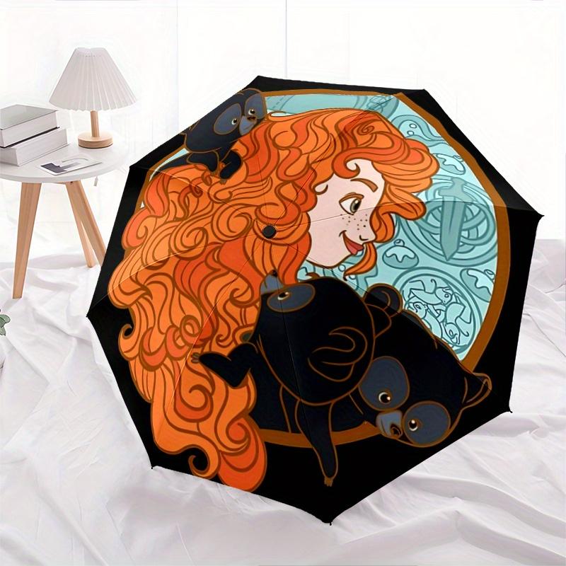 

1pc Merida and Playful Bears Adventure Automatic Opening and Closing Umbrella - Lightweight 3-Fold Design, Suitable for Fans, Travel, Daily