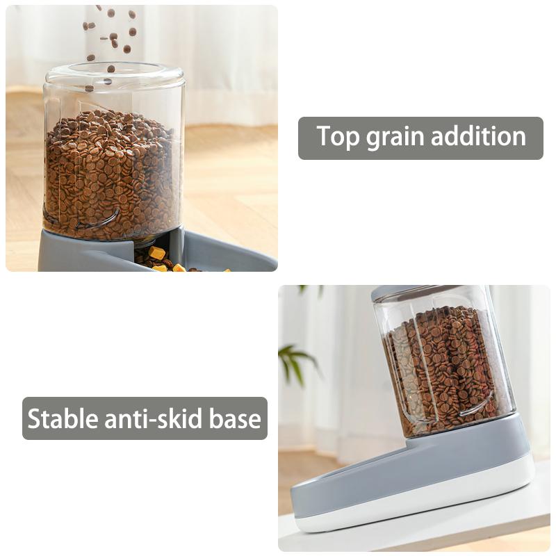3.8L Pet  Automatic Feeder Water Dispenser 2 In1 Tilted Automatic Pet Food And Water Feeder Large Capacity Food Feeder Waterer