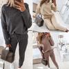 Cozy Women 2 Piece Tracksuit Set With Long Sleeve Sweatshirt And Long Pants