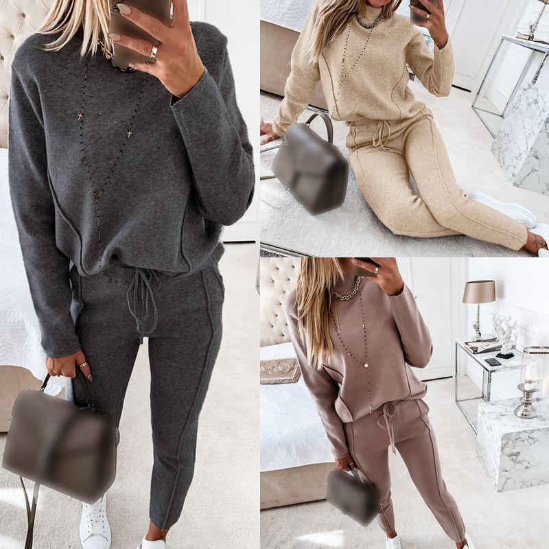 Cozy Women 2 Piece Tracksuit Set With Long Sleeve Sweatshirt And Long Pants