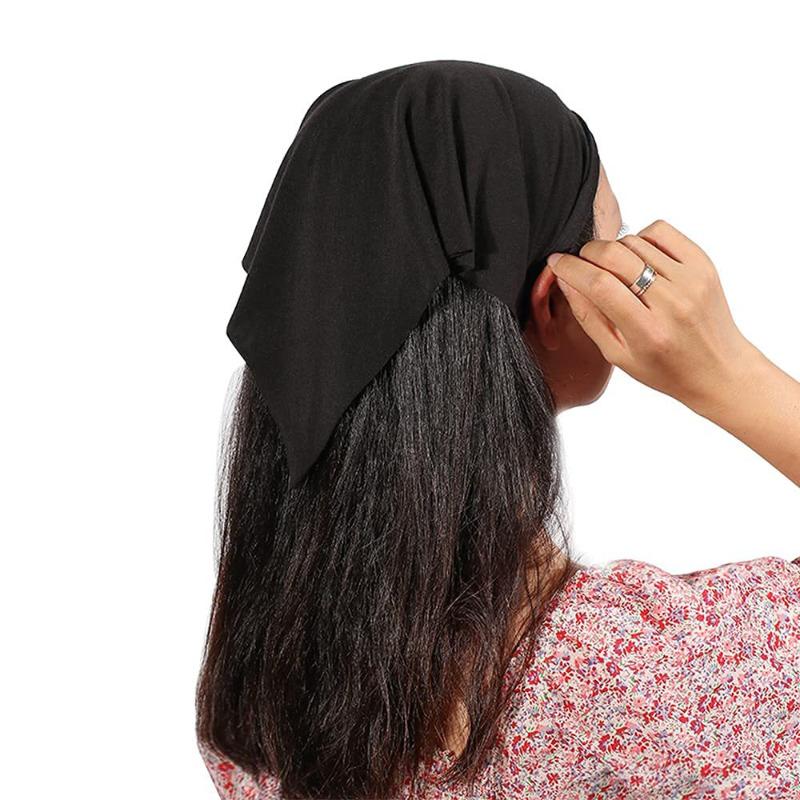 New Fashion Bohemian Solid Color Hair Scrafs Turban Headband Sweet Cotton Headscarf Triangle Bandanas For Women Hair Accessories