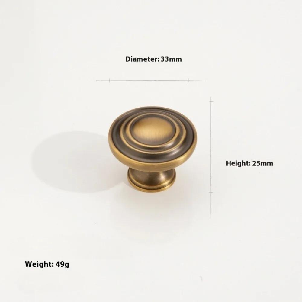 1Pcs New Single Hole Antique Drawer Knob Vintage Multi-size Cabinet Handle Round Luxury Door Handle Pulls Furniture Accessory