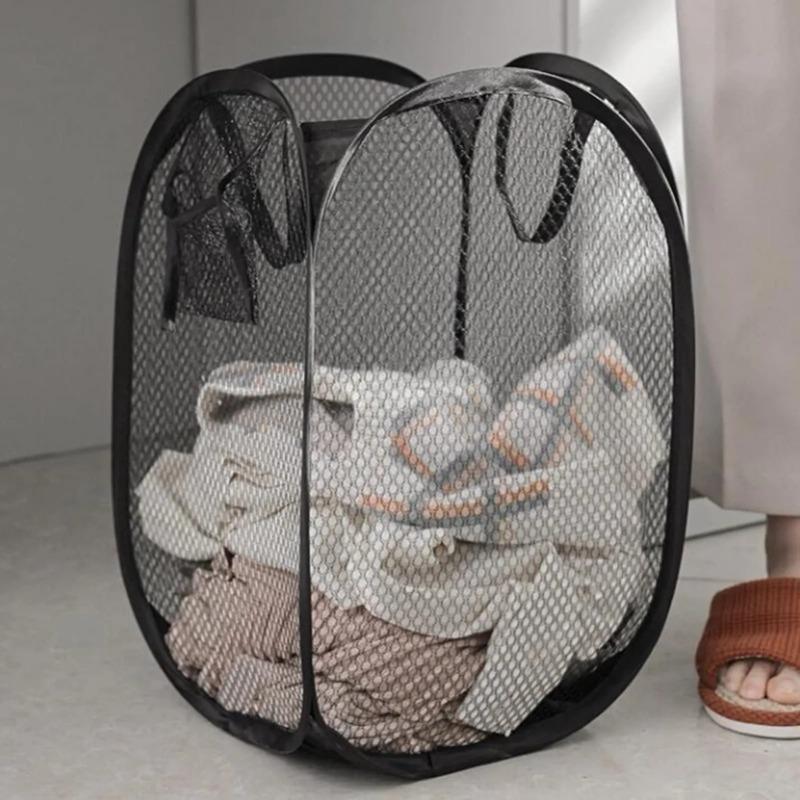 Large Capacity Laundry Basket Foldable Storage Basket with Ventilated Skeleton for Dirty Clothes Easy To Carry and Organize