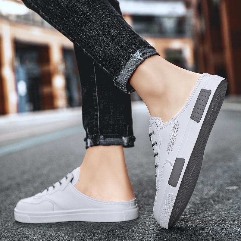 Korean version of the trend bag head half tray flat casual shoes large size summer wear fashion men's shoes breathable sandals