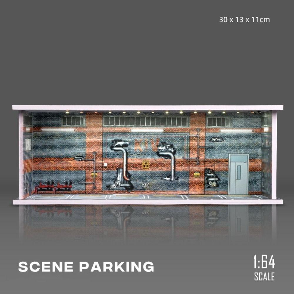 Simulation Garage Scene Model With Lights Car Model Display Box Parking Lot Model  Zinc Zinc Alloy Car