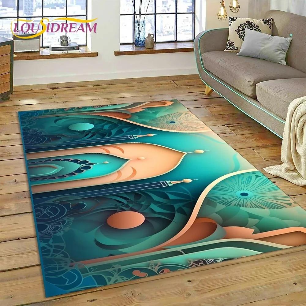 Muslimský Islám Modlitba Klečící Poly Podložky Mandala Koberec Kobereček do Ložnice Obývacího Pokoje Domácí Dekorace na Pohovku,Velká Dekorativní Podlahová Rohož