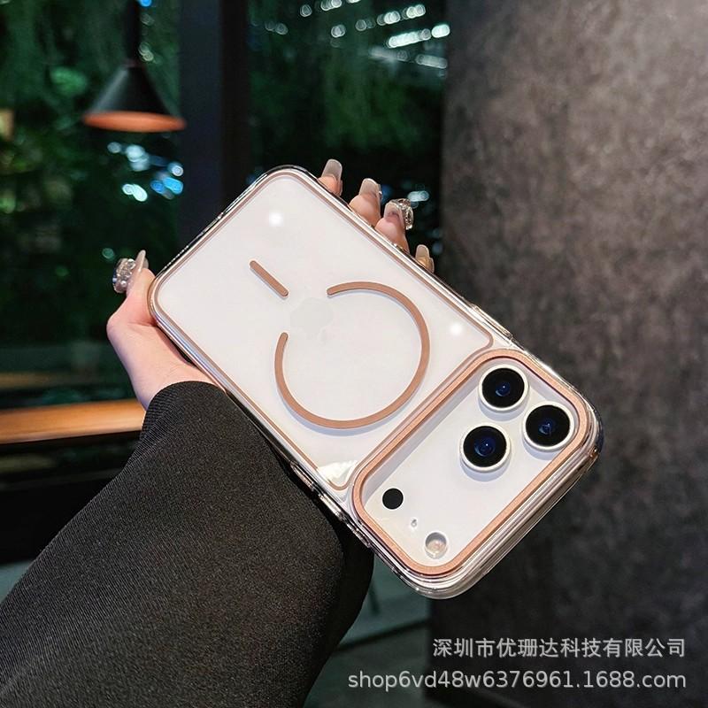 Applicable To iPhone11Promax Transparent Thin Ring Magnetic Mobile Phone Case Apple 11 Ultra-thin High-end PC Anti-drop Sheath