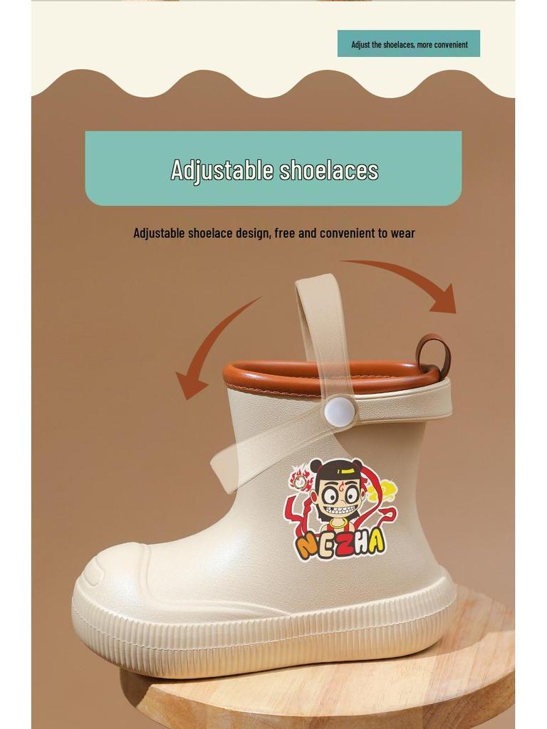 Children's Waterproof Non-Slip Rubber Rain Boots for Boys and Girls - Warm, School-Ready Footwear