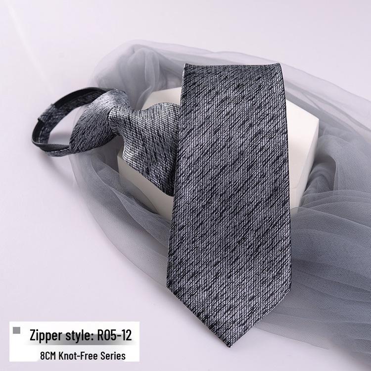 Мужской галстук 8 см в полоску с удобной застежкой-молнией - Формальная одежда для свадьбы и деловых встреч