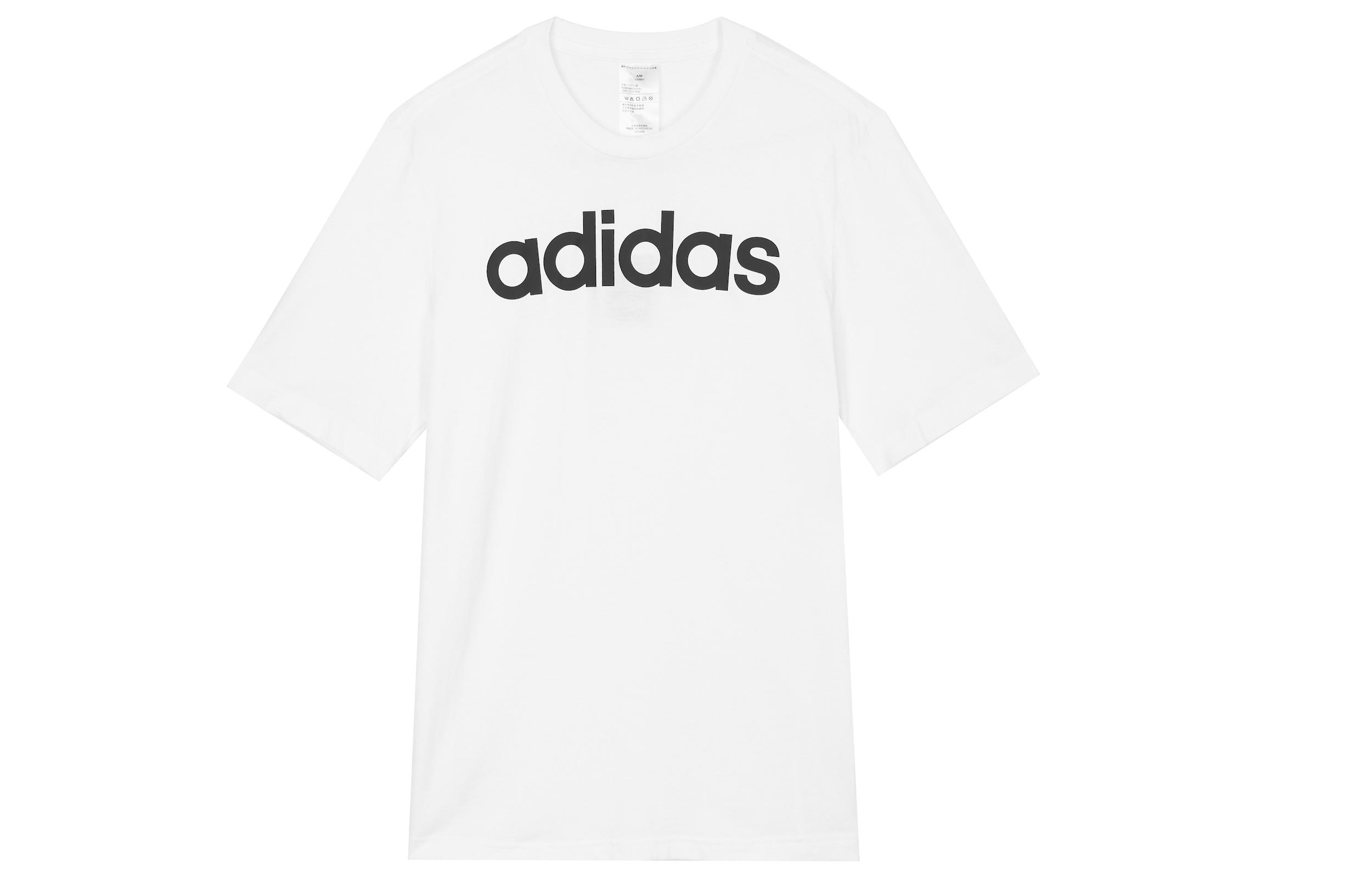 Мужские футболки Adidas ESSENTIALS Белый Круглый вырез Умеренный Прямой крой DQ3056 XXL
