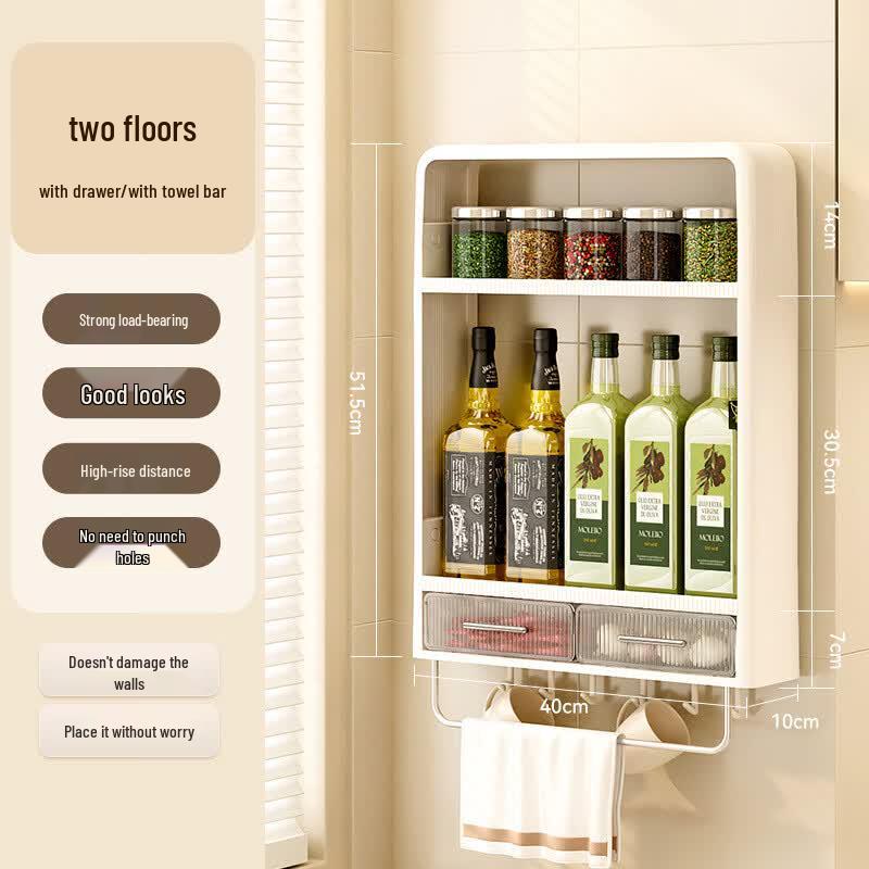 Wall-Mounted Kitchen Spice Organizer