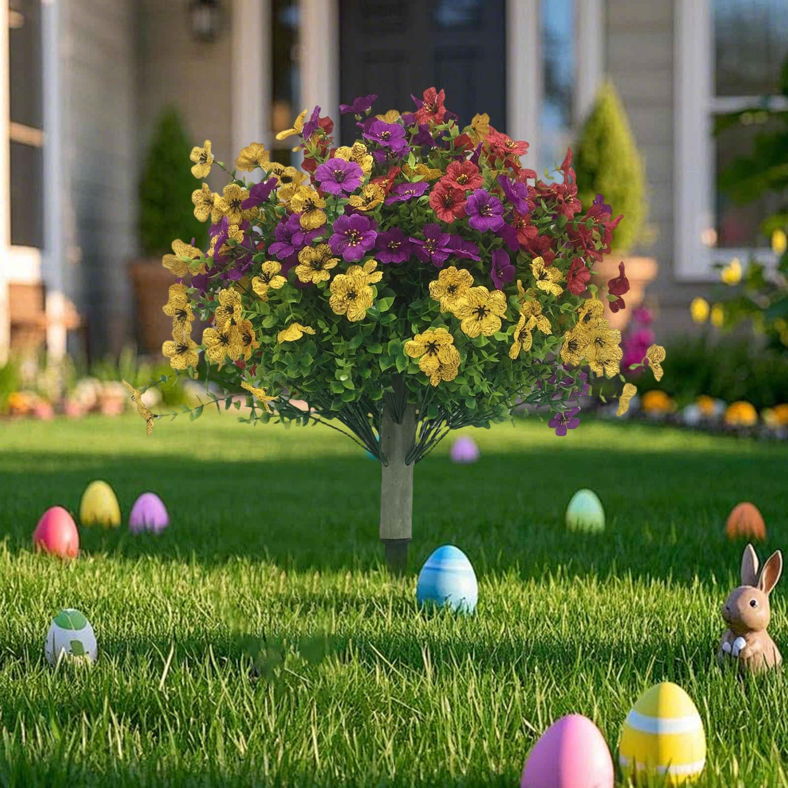 

Подставка для фиолетовых цветов, искусственная зелень, реалистичная, садовый декор, искусственная подделка для кашпо Style C